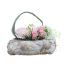MUM ROSE ON BARK MOSS SQUARE 20X20X20CM CREAM PINK
