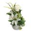 ROSE LILY ARR IN EGG SHAPE 34X20X20CM CREAM