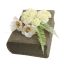 ORCHID ROSE IN BOOK PLANTER 18X14X10CM CREAM