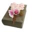 ORCHID ROSE IN BOOK PLANTER 18X14X10CM PINK 