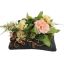 ZINNIA HYDRANGEA ARR IN RECTANGLE PLANTER 15X23X20CM PEACH