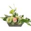 ZINNIA GERBERA ARR IN RECTANGLE 50X20X35CM PEACH