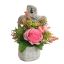 ROSE BERRY ARR IN CROSS 20X15X10CM PINK