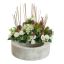 ROSE SNOWBALL ARR IN WREATH PLANTER D30X30CM CREAM