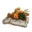 ROSE RANUNCULUS ON BARK MOSS BOOK 17X26X18CM RUST