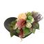 ROSE CALLA ARR ON HEART PLATE 25X22X14CM SALMON