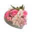 ROSE HYDRANGEA ARR IN HEART 17X11CM PINK