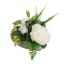 OPEN ROSE HYDRANGEA ARR IN HEART 17X12CM CREAM