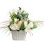 ROSE LILY ARR IN SQUARE PLANTER 22X40X30CM CREAM