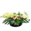 CALLA ORCHID ARR IN ROUND TRAY D50X20CM GREEN