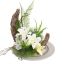 LILY HYDRANGEA ARR ON ROUND PLATE D30X33CM CREAM