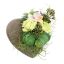 ROSE ORCHID ARR IN HEART PLANTER 16X12CM GREEN