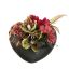 CYMBIDIUM GERBERA IN HEART PLANTER 18X18X11CM BURGUNDY