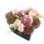 ROSE ALLIUM ARR ON PLASTIC HEART 25X25X15CM PINK