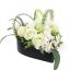 ROSE HYDRANGEA ARR ON PLASTIC HEART 25X25X18CM CREAM
