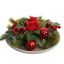ROSE SHINY BALL ARR ON ROUND PLATE 30X15CM RED