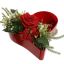 ROSE ARR IN PLASTIC HEART 29X27X13CM RED