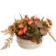 GERBERA ROSE ARR IN ROUND PLANTER 28X23X50CM ORANGE