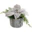 PIONSETTIA ARR IN ROUND POT D19X17CM SILVER