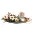 HELLEBORUS/ ANGEL ON BALL ARR ON OVAL PLATE 43X20X18CM GOLD