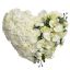 ORCHID ROSE ARR ON HEART 30CM CREAM