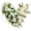 ROSE ZINNIA ARR ON HEART 40X13CM CREAM