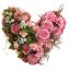 ROSE ZINNIA ARR ON HEART 40X13CM PINK