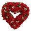 ROSE ARR ON OPEN HEART 56X15CM RED