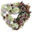 ROSE HYDRANGEA ARR ON OPEN HEART 60X16CM BROWN GREEN