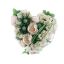 BALL ROSE SEDUM ARR ON HEART 30X25X17CM SALMON