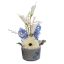 GERBERA/LILAC ARRANGEMENT IN POT CREAM BLUE