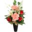 ROSE LILY ARR IN VASE 25X46CM RED PINK