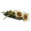 SUNFLOWER/ROSE BUD/ORCHID ARRANGEMENT ON PLATE CREAM GREEN