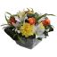 ROSE BUD/ZINNIA/LILLY ARRANGEMENT IN POT ORANGE YELLOW