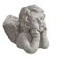 CEMENT ANGEL HEAD 22X15.5X17CM GREY