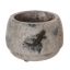 ROUND POT W/SALAMANDER DIA 14 H 10CM GREY