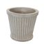 ROUND RIBBLED POT 15X15X14CM CREAM