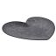 PLASTIC HEART SHAPE PLATE 35.5 X 33CM ANTRACITE