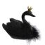 SMALL SWAN W/CROWN 16CM BLACK