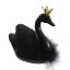 LARGE SWAN W/CROWN 23CM BLACK