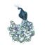 MEDIUM PEACOCK W/GLITTER 18 CM ON CLIP BLUE
