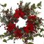 LARGE POINSETTIA WREATH 50CM RED
