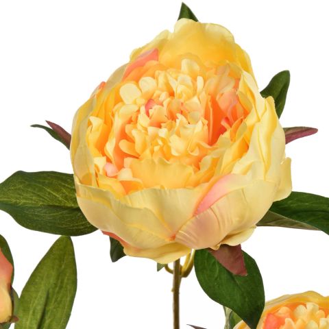 PEONY SPRAY X3 70CM YELLOW