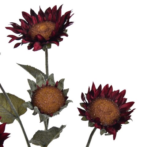 SUNFLOWER BRANCH 76CM BURGUNDY