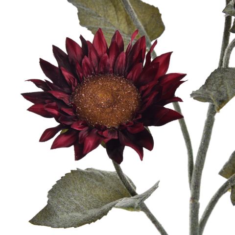 SUNFLOWER BRANCH 76CM BURGUNDY