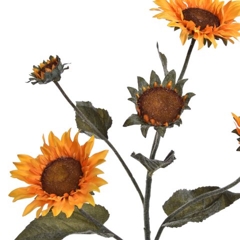 LARGE SUNFLOWER BRANCH 95CM YELLOW
