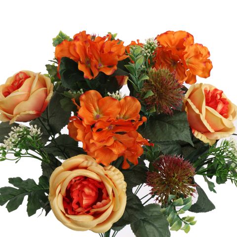 ROSE HYDRANGEA X18 BUSH 56CM ORANGE