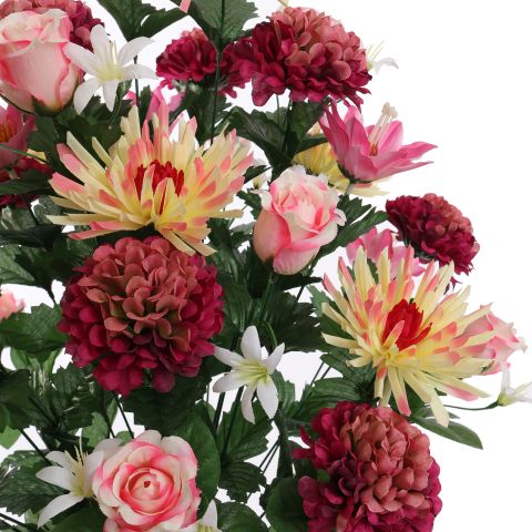 GERBERA ROSE X32 BUSH 65CM BURGUNDY
