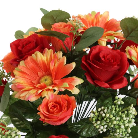 ROSE GERBERA X36 BUSH 41CM RED