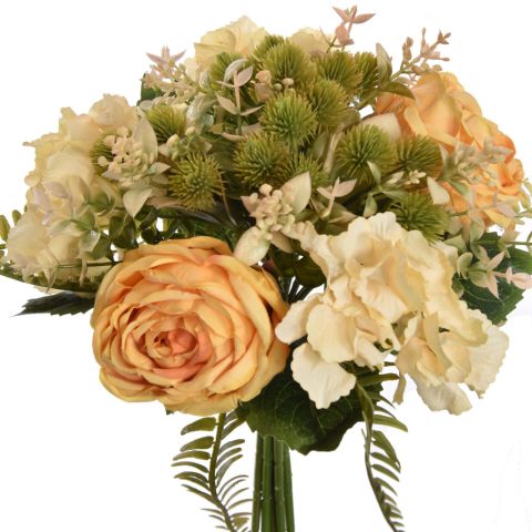 ROSE HYDRANGEA BUNDLE 36CM YELLOW